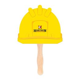 Custom Hard Hat Shaped Hand Fan with Full Color Imprint Custom Hard Hat Shaped Hand Fan with Full Color Imprint