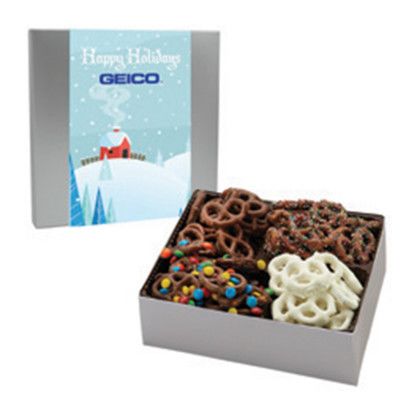 Custom Dipped Pretzels Full Color Sleeve Gift Box- M&M's, Milk Chocolate, Sprinkled, Yogurt Covered