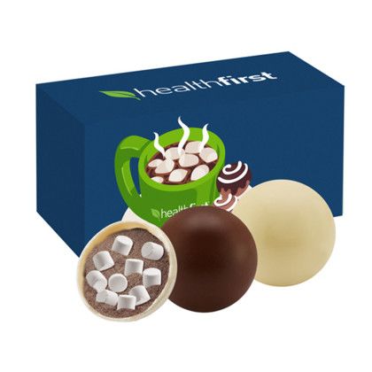 Custom 2 Pack Mini Hot Chocolate Bombs in a Box - Classic Milk & Classic White