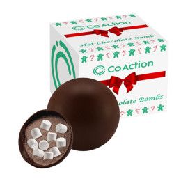 Custom Mini Hot Chocolate Bomb in Box - Dark Chocolate
