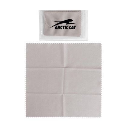 Custom 6" x 6" Microfiber Cloth in Pouch - Gray