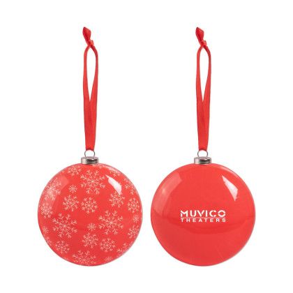 Custom 80MM Shatterproof Flat Ornament - Red