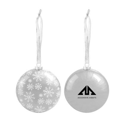 Custom 80MM Shatterproof Flat Ornament - Silver