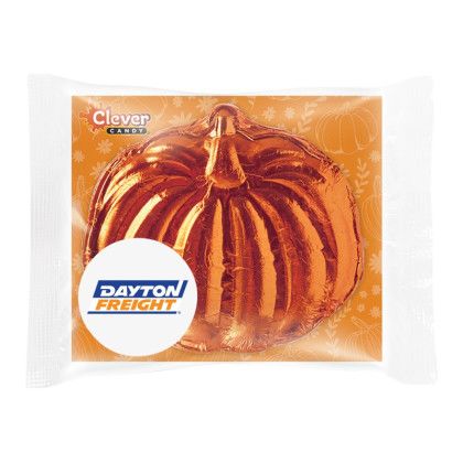 Custom 3 oz. Foiled Wrapped Pumpkin with Backer Card with Imprint Custom 3 oz. Foiled Wrapped Pumpkin with Backer Card with Imprint