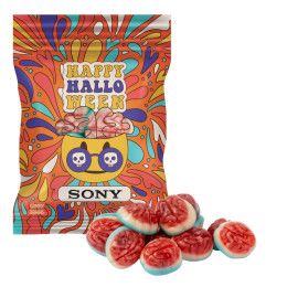 Custom Imprinted Clever Candy 2oz. Full Color DigiBag with Gummy Brains