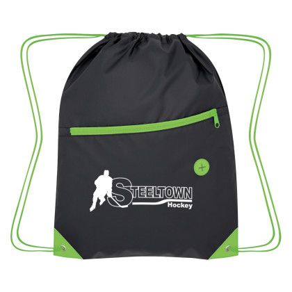 Custom Color Pop Drawstring Bag - Lime Custom Color Pop Drawstring Bag - Lime