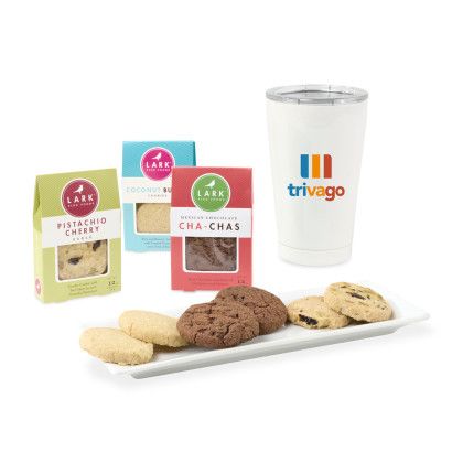 Custom All Is Bright Lark Cookies & Tumbler Gift Set - White