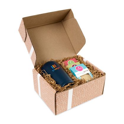 Custom All Is Bright Lark Cookies & Tumbler Gift Box - Matte Navy - In Box