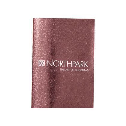 Custom Mini Glitter Notebook - Metallic Pink