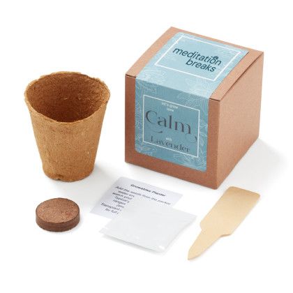 Custom Grow Some Calm Planter in Gift Box - Full-Color Imprint