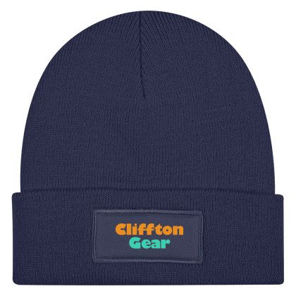 Custom Patch Knit Beanie With Cuff - Navy Blue - Extra Fee for Additional Imprint Color Custom Patch Knit Beanie With Cuff - Navy Blue - Extra Fee for Additional Imprint Color