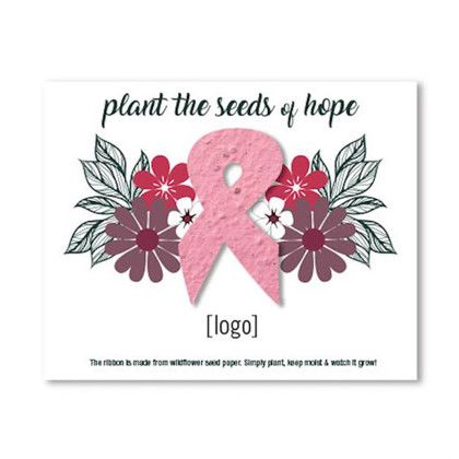 Custom Breast Cancer Awareness Seed Paper Shape Postcard - Design J