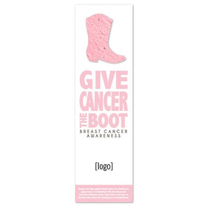 Custom Breast Cancer Awareness Seed Paper Shape Bookmark - Design M