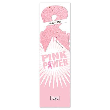 Custom Breast Cancer Awareness Seed Paper Shape Bookmark - Design I