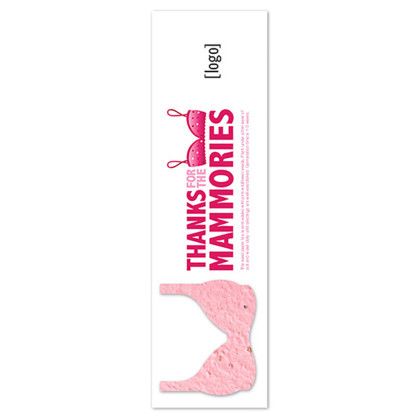 Custom Breast Cancer Awareness Seed Paper Shape Bookmark - Design Y