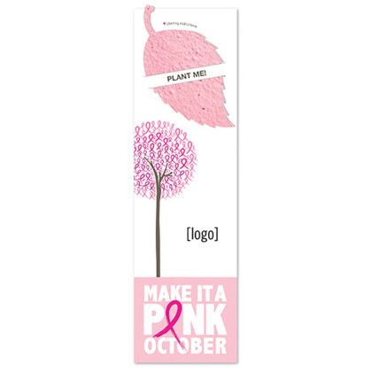 Custom Breast Cancer Awareness Seed Paper Shape Bookmark - Design K
