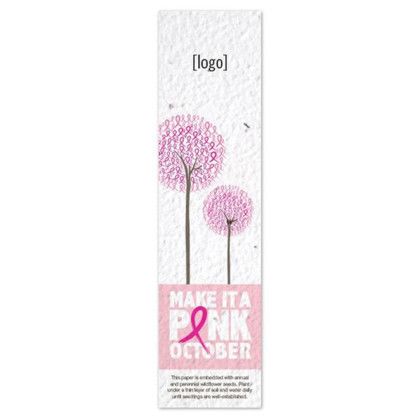 Custom Breast Cancer Awareness Seed Paper Bookmark  - Design B