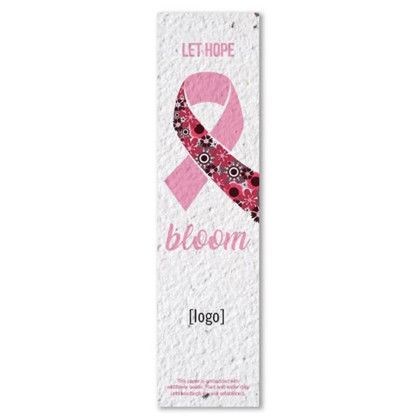 Custom Breast Cancer Awareness Seed Paper Bookmark  - Design F