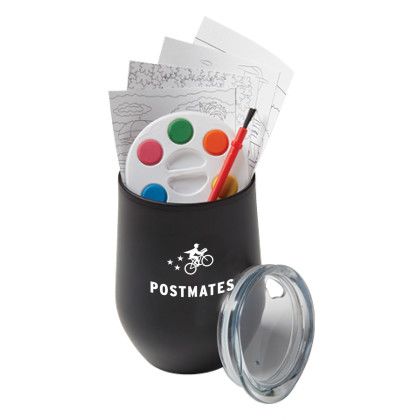 Custom Adult Paint Set and Wine Tumbler - Black