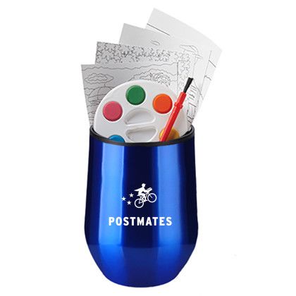 Custom Adult Paint Set and Wine Tumbler - Blue