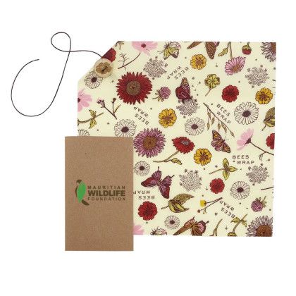 Custom Bees Wrap Large Sandwich with tie - Meadow Magic (Vegan)