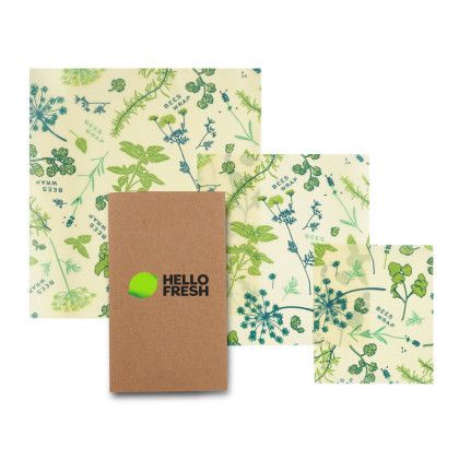 Custom Bees Wrap Set of 3 - Herb Garden