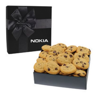 Custom Gourmet Cookie Gift Box with 2 in. Cookies - Black Box Custom Gourmet Cookie Gift Box with 2 in. Cookies - Black Box