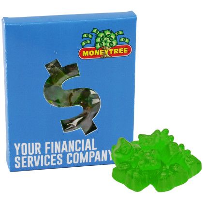 Custom Dollar Sign Window Box - Green Gummy Bears