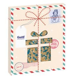 Custom Holiday Gift Window Box with Gourmet Cookie - Sugar Cookie w/ Corporate Color Nonpareils