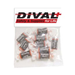 Custom Large Header Bags - Tootsie Rolls with Full-Color Imprint