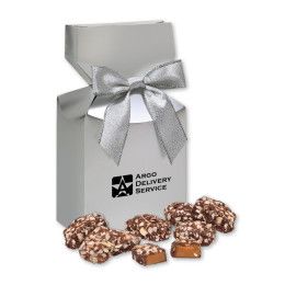 Custom English Butter Toffee in Silver Premium Delights Gift Box