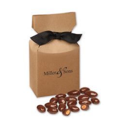Custom Chocolate Covered Almonds in Kraft Premium Delights Gift Box Custom Chocolate Covered Almonds in Kraft Premium Delights Gift Box