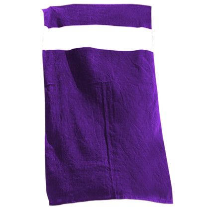 Custom Classic Rugby Stripe Beach Towel - Purple/White
