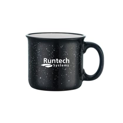 Custom 15 Oz. Speckled Campfire Mug - Black