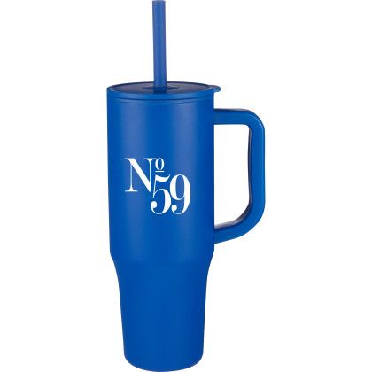 Custom Erie 30 oz Eco-Friendly Straw Tumbler - Royal Blue