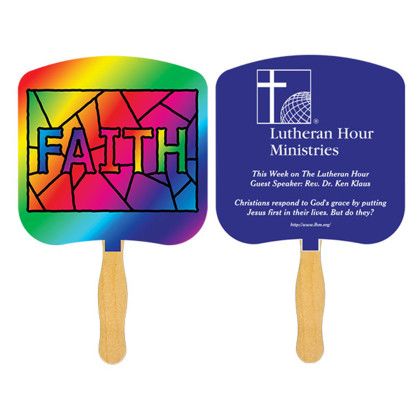 Custom Faith Stained Glass Fan