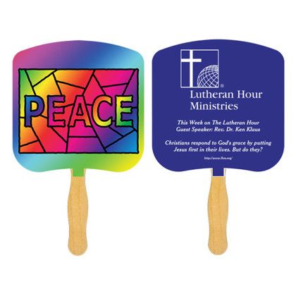 Custom Peace Stained Glass Fan Custom Peace Stained Glass Fan