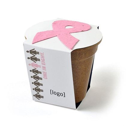 Custom Breast Cancer Awareness Flowerpot Planting Kit - Design C