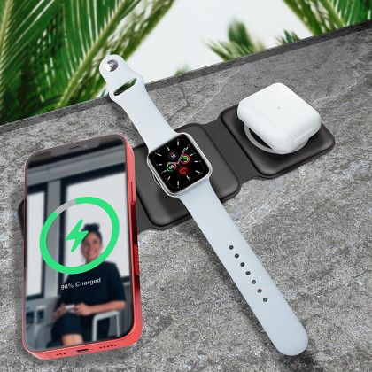 Foldable 3 In 1 Charger - In Use