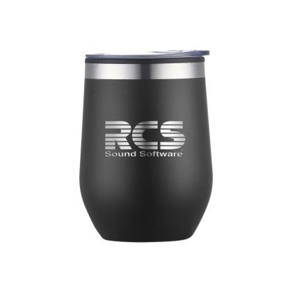 Custom 12 Oz. Wine Tumbler - Black Custom 12 Oz. Wine Tumbler - Black