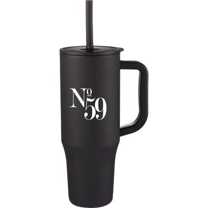 Custom Erie 30 oz Eco-Friendly Straw Tumbler - Black