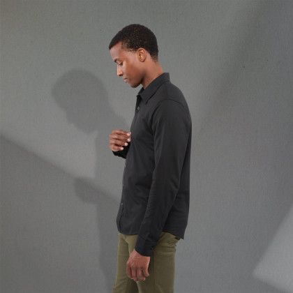 Custom TATRA Eco Long Sleeve Knit Shirt - Men's - Black - Side