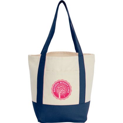 Custom Mini Recycled 8oz Cotton Canvas Tote - Navy
