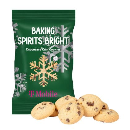 Custom Bite Size Chocolate Chip Cookies- 4oz. - Holiday