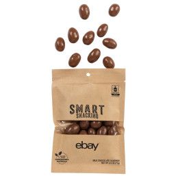Custom FairTrade Milk Chocolate Almonds in Compostable Kraft Pouch