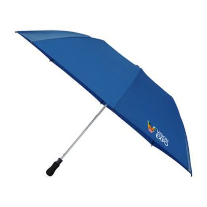 Custom Elements 58" Recycled Auto Open Travel Folding Umbrella - Royal Blue