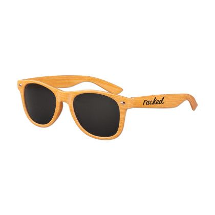 Custom Iconic Wood Grain Sunglasses - Light Wood