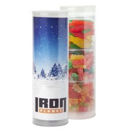 Custom Clever Candy 3 Piece Gift Tube with Gummy Candy - Full-Color