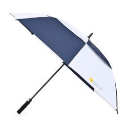 Custom Elements 60" Recycled Auto Open Double Canopy Golf Umbrella - Navy/White