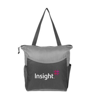 Custom Two-Tone Promotional Campaign Tote Bag - Gray 